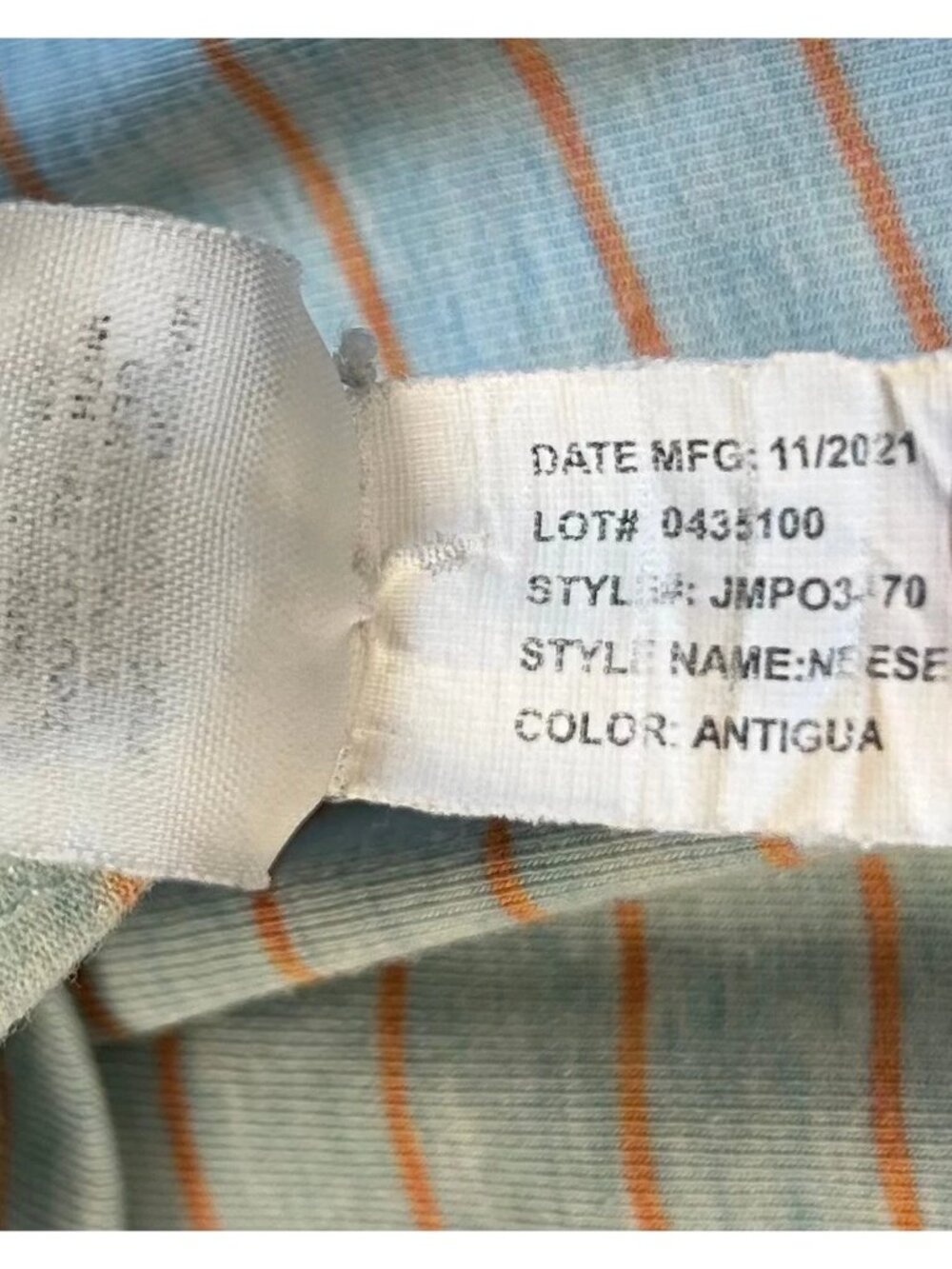 Johnnie-O Hangin' Out Neese Polo Shirt Mens XL Blue Orange Striped Short Sleeve - Picture 9 of 12